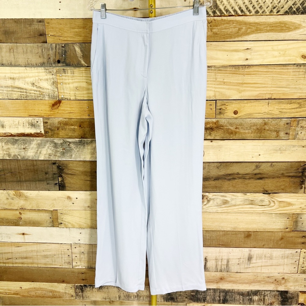 Eileen Fisher Baby Blue Silk Georgette Trousers Size Small